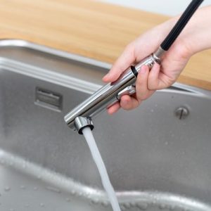 Ảnh công trình thực tế Vòi rửa chén NOBINOX BIANCO NX600 dây rút nóng lạnh