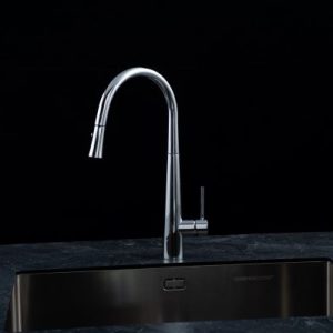 Ảnh công trình thực tế Vòi rửa chén NOBINOX LOTUS 640 dây rút nóng lạnh