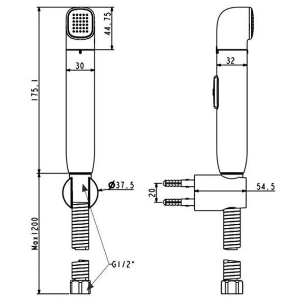 Alternative view of Vòi xịt vệ sinh DuoStix American Standard WF-TS28WS