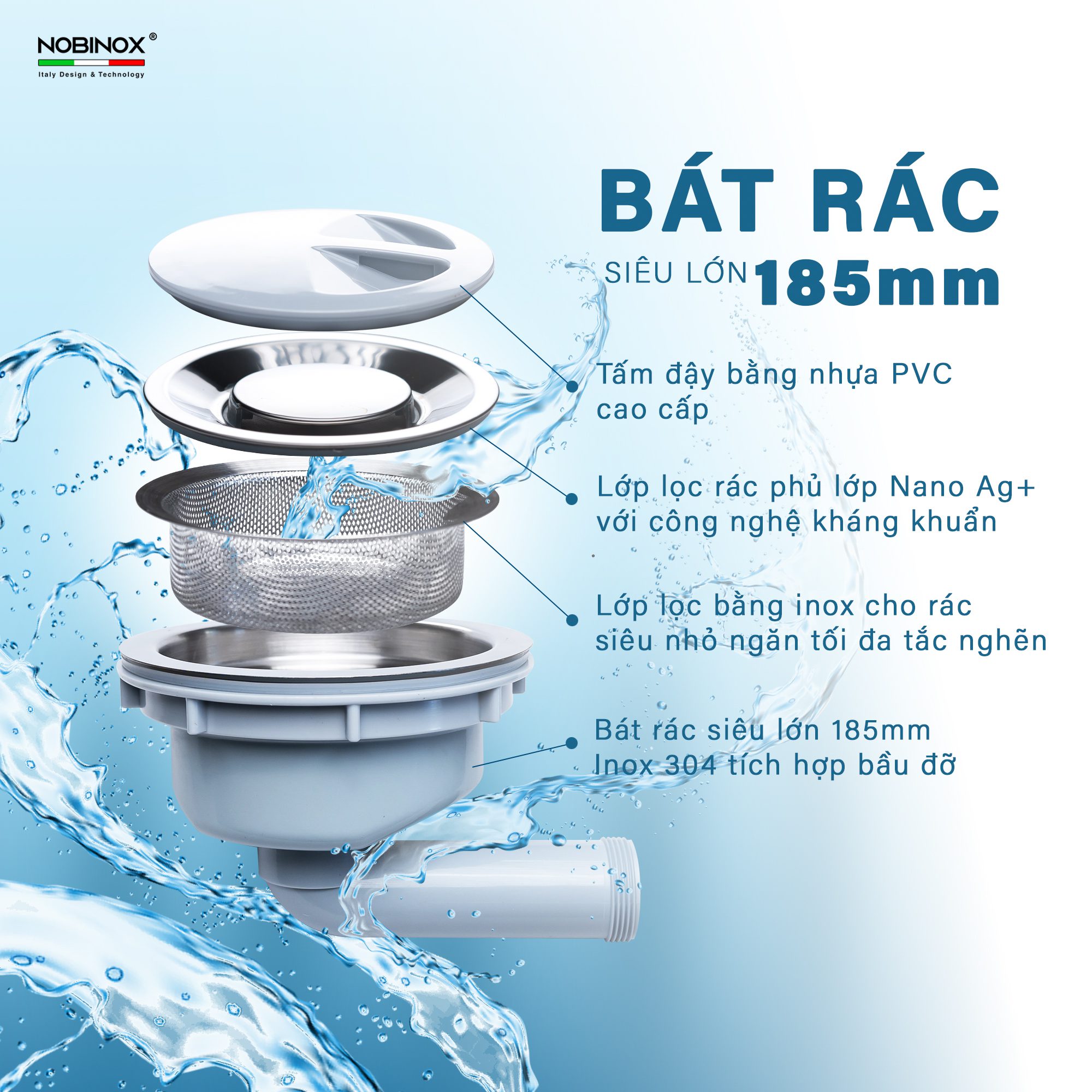 Ảnh công trình thực tế CHẬU RỬA 1 HỘC ROSA NN995D