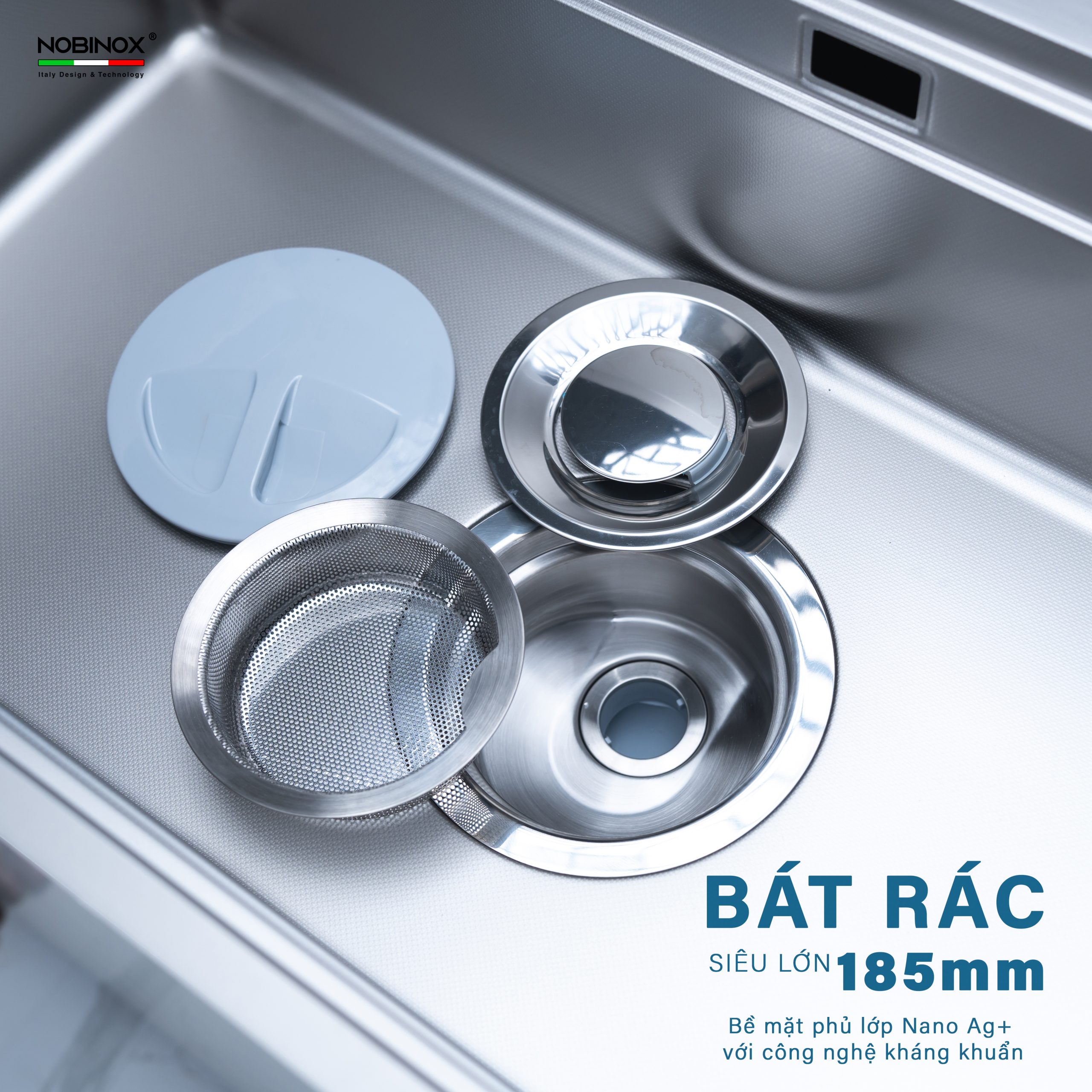 Ảnh công trình thực tế CHẬU RỬA 1 HỘC ROSA NN995D