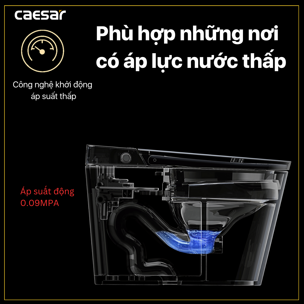 Ảnh công trình thực tế Bàn cầu thông minh CAESAR – CA1389H