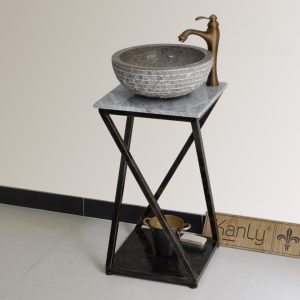 Ảnh công trình thực tế Bàn đặt chậu lavabo mặt đá Kanly FP07