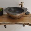 Bàn Mặt Gỗ Tự Nhiên Đặt Chậu Lavabo Kanly FW05 - ảnh 4