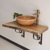 Bàn Mặt Gỗ Tự Nhiên Đặt Chậu Lavabo Kanly FW05 - ảnh 6