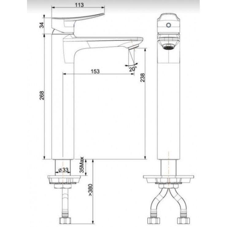 Alternative view of Vòi Rửa Lavabo American Standard WF-0902 Milano Cổ Cao Nóng Lạnh