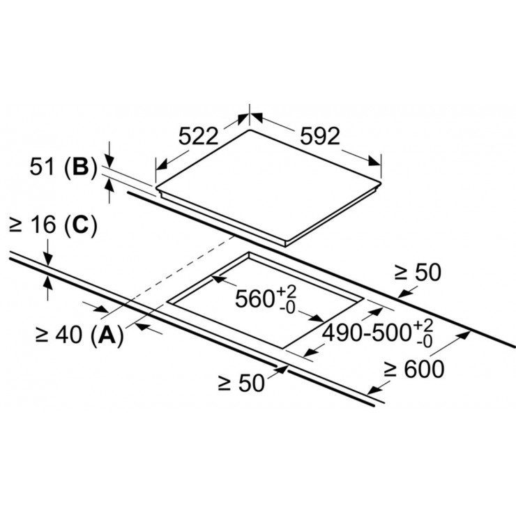 Alternative view of Bếp từ Bosch PID651DC5E Series 8 3 vùng nấu