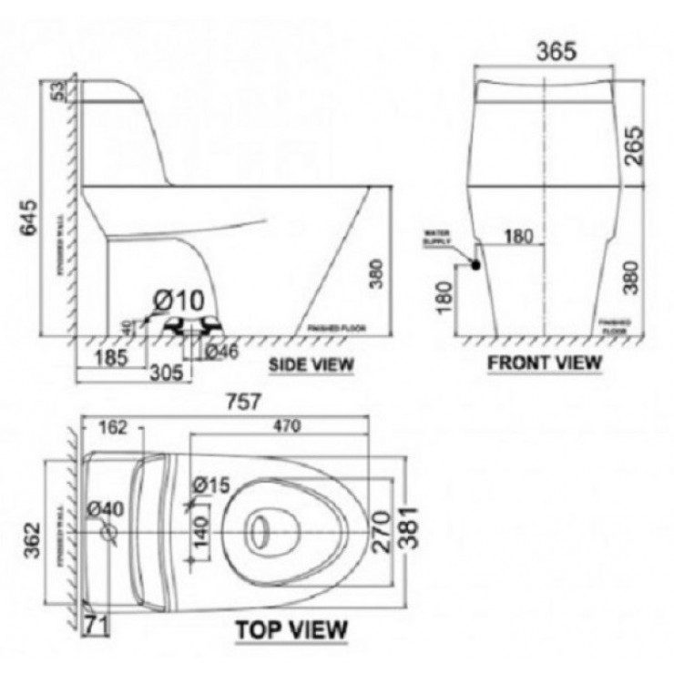 Alternative view of Bồn Cầu American Standard VF-2010SW Nắp Rửa Cơ M4A839 Activa