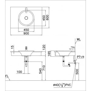 Ảnh công trình thực tế Lavabo CAESAR LF5016 Dương Vành
