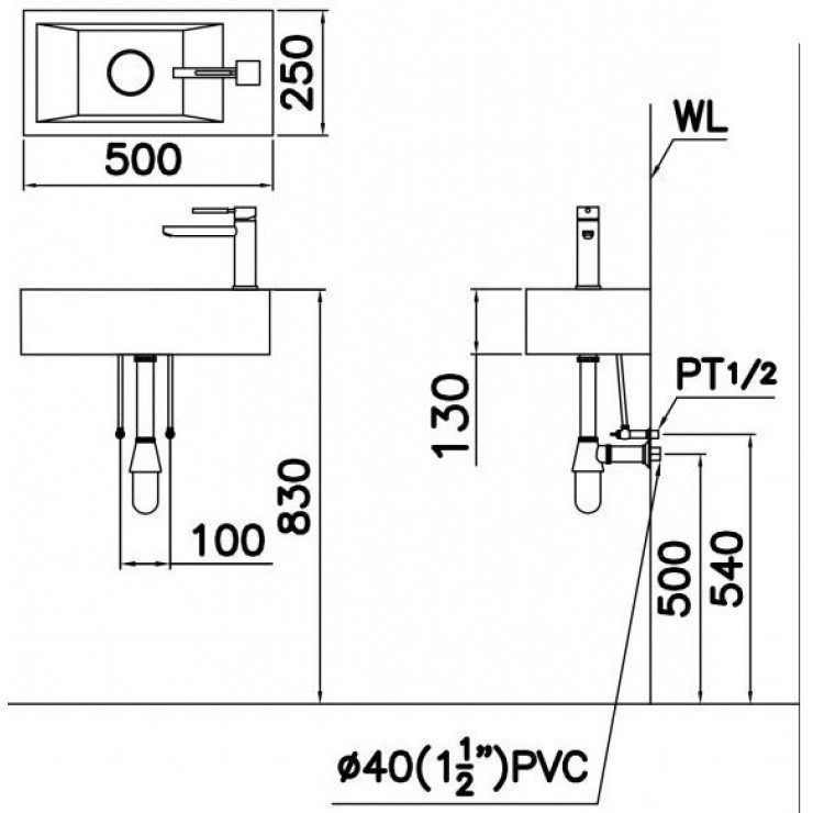 Ảnh công trình thực tế Lavabo CAESAR LF5239S Đặt Bàn/Treo Tường