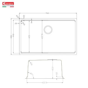 Ảnh công trình thực tế Chậu rửa bát Konox Tari 7648SR