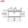 Chậu rửa bát đá Konox Granite Sink Terra 860S Black - ảnh 3