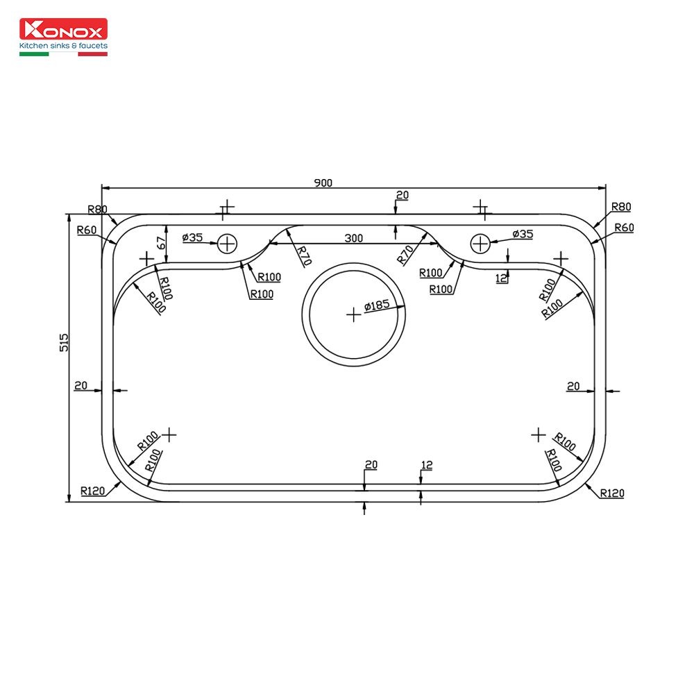 Ảnh công trình thực tế Chậu rửa bát phong cách Nhật Konox TARI 9051SR