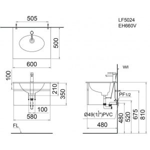 Ảnh công trình thực tế Lavabo CAESAR LF5024 Đặt Bàn