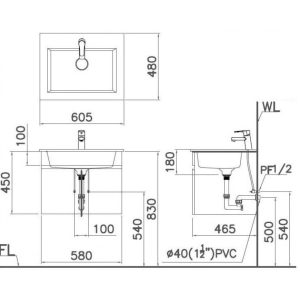 Ảnh công trình thực tế Lavabo CAESAR LF5017 Dương Bàn