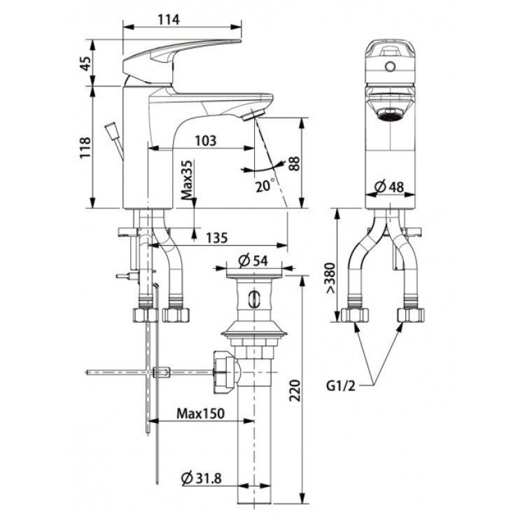 Alternative view of Vòi Rửa Lavabo American Standard WF-0901 Milano Nóng Lạnh