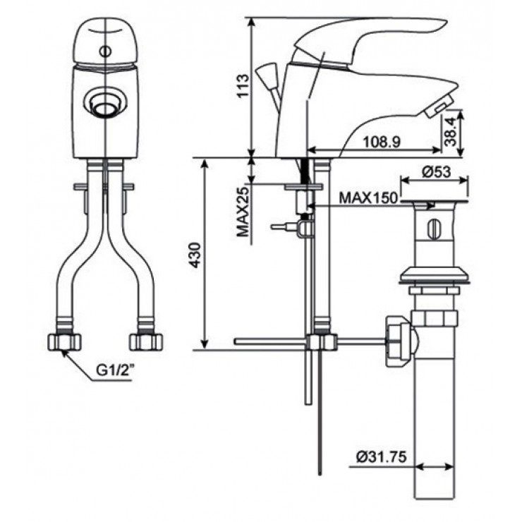 Alternative view of Vòi Lavabo American Standard Saga WF-1501 Nóng Lạnh