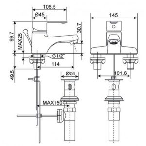 Ảnh công trình thực tế Vòi Lavabo American Standard Seva WF-6502 Nóng Lạnh 3 Lỗ