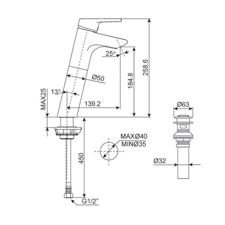 Alternative view of Vòi Lavabo Nóng Lạnh American Standard Active WF-3902