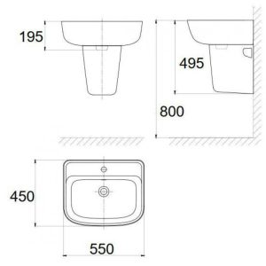 Ảnh công trình thực tế Lavabo American Standard VF-0262/VF-7062 Treo Tường