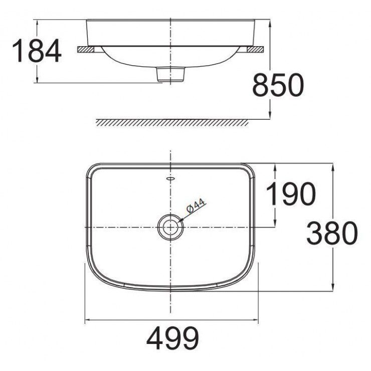 Alternative view of Chậu Lavabo American Standard WP-0638 Đặt Bàn Loven 499x380 mm