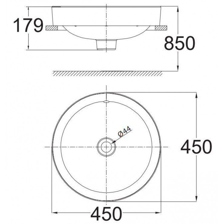 Alternative view of Chậu Lavabo American Standard WP-0639 Đặt Bàn Concept Tròn 450mm