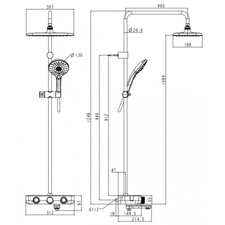 Alternative view of Sen Cây Nhiệt Độ American Standard WF-4956MB EasySET 3 Đường Màu Đen