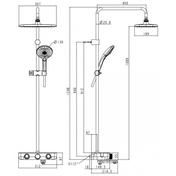 Alternative view of Sen Cây Nhiệt Độ American Standard WF-4956BHG EasySET 3 Đường Màu Ghi