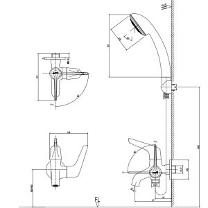 Alternative view of Vòi Sen Lạnh Inax BFV-17-4C Tay Sen Mạ