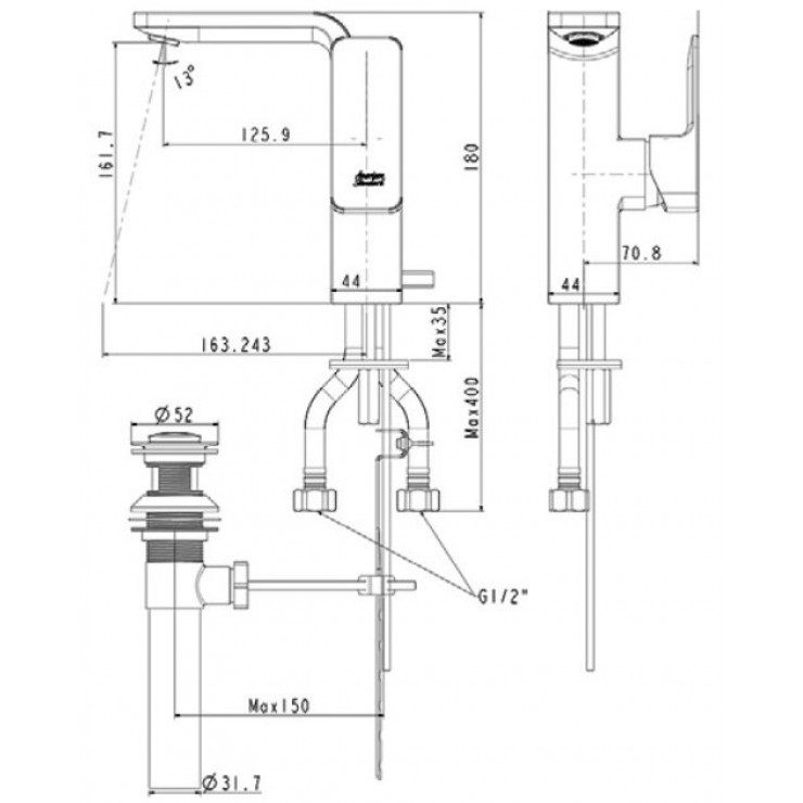 Alternative view of Vòi Lavabo American Standard WF-1305BHG Nóng Lạnh Màu Ghi Acacia Evolution