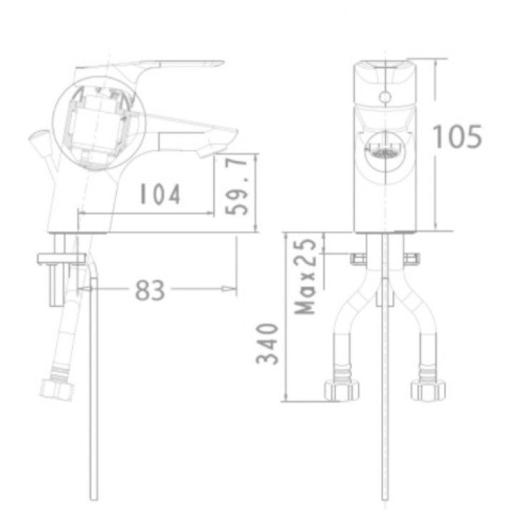 Alternative view of Vòi Lavabo American Standard Cygnet WF-0301 Nóng Lạnh