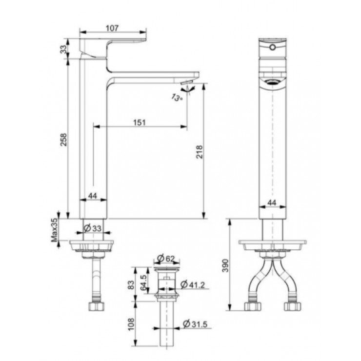 Alternative view of Vòi Lavabo American Standard Acacia E WF-1302 Nóng Lạnh