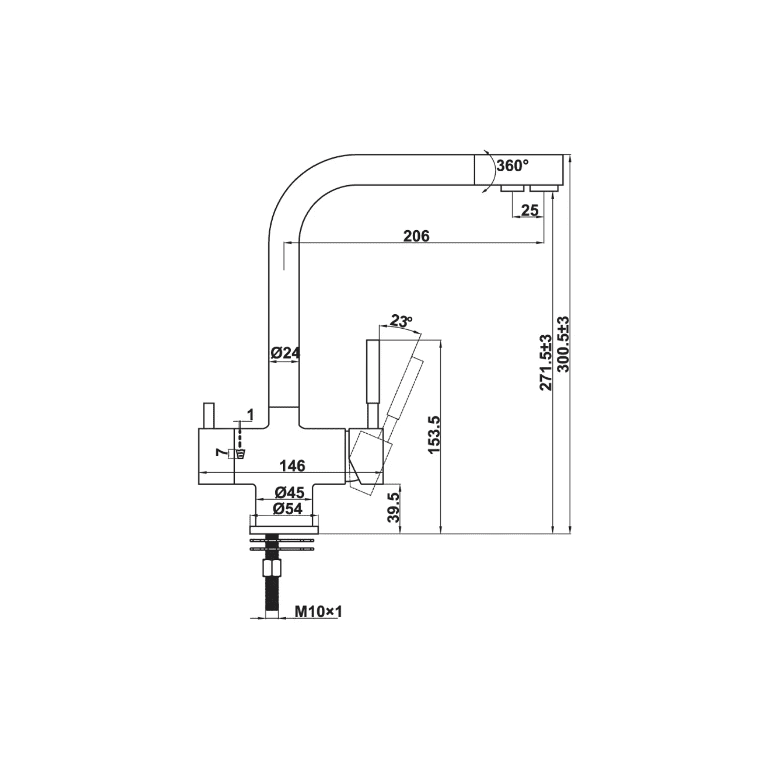 Alternative view of Vòi Rửa Chén HAFELE HT21-CH2F271 577.55.210 Nóng Lạnh