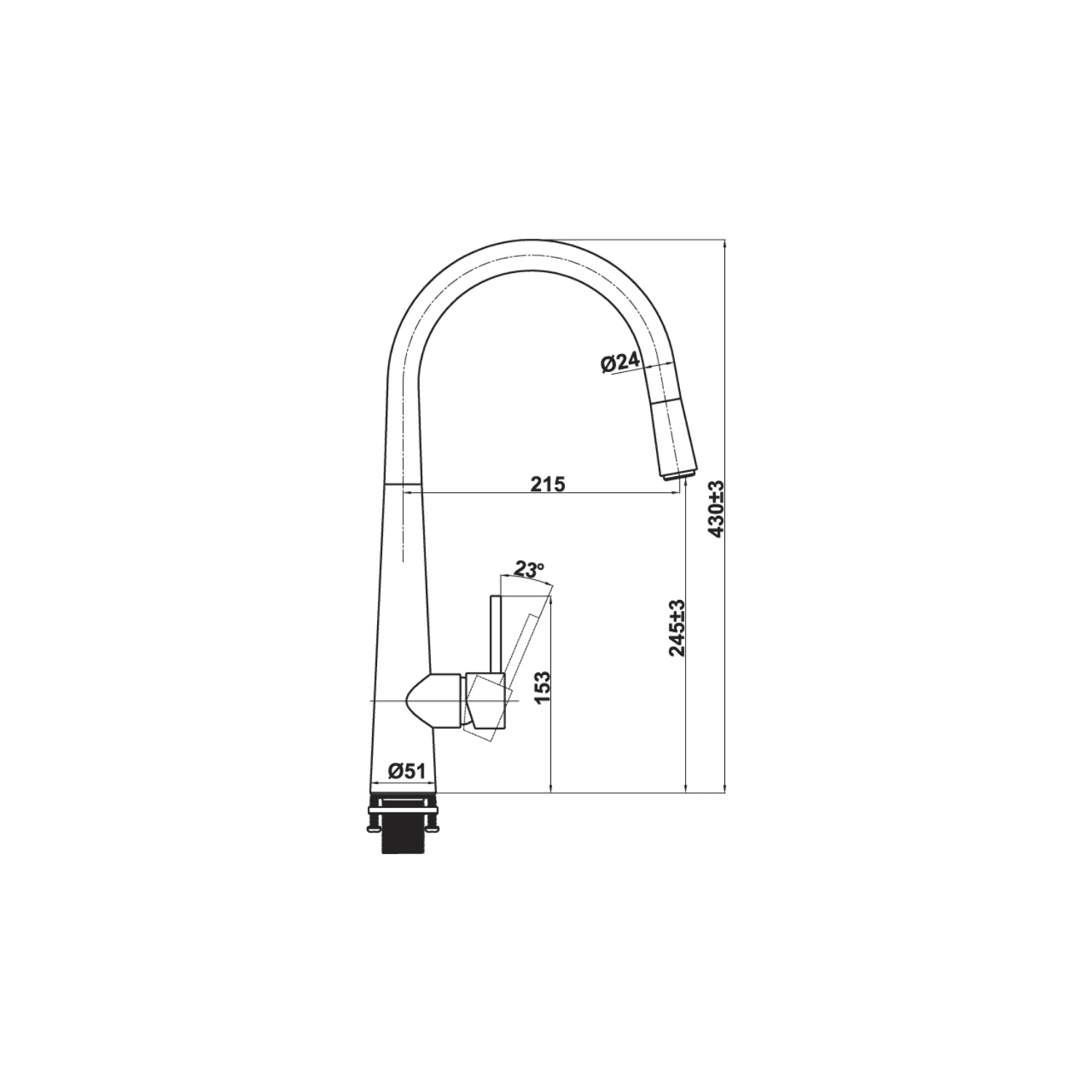 Alternative view of Vòi Rửa Chén HAFELE HT21-CH1P245 577.55.220 Nóng Lạnh Có Dây Rút