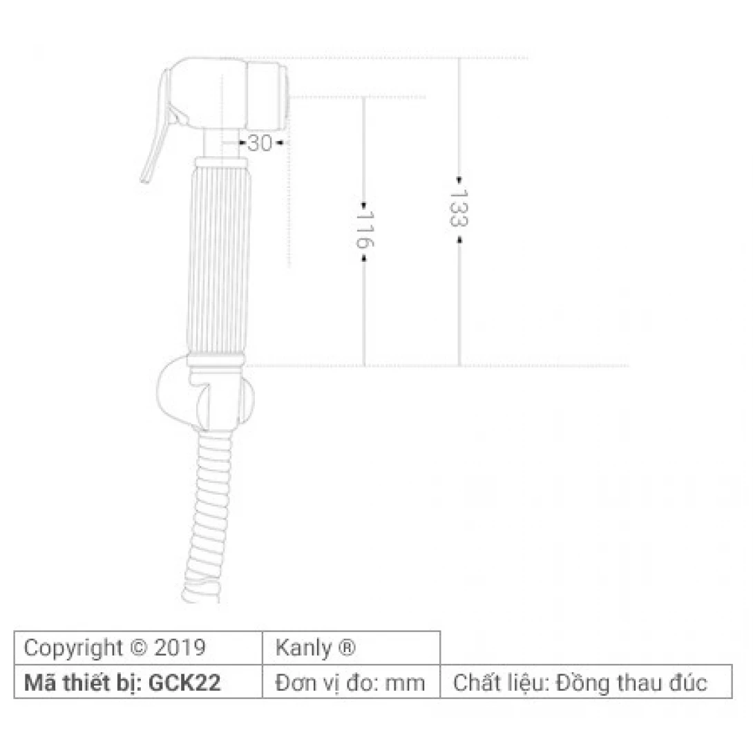 Ảnh công trình thực tế Vòi Xịt Toilet Kanly GCK22 Cổ Điển