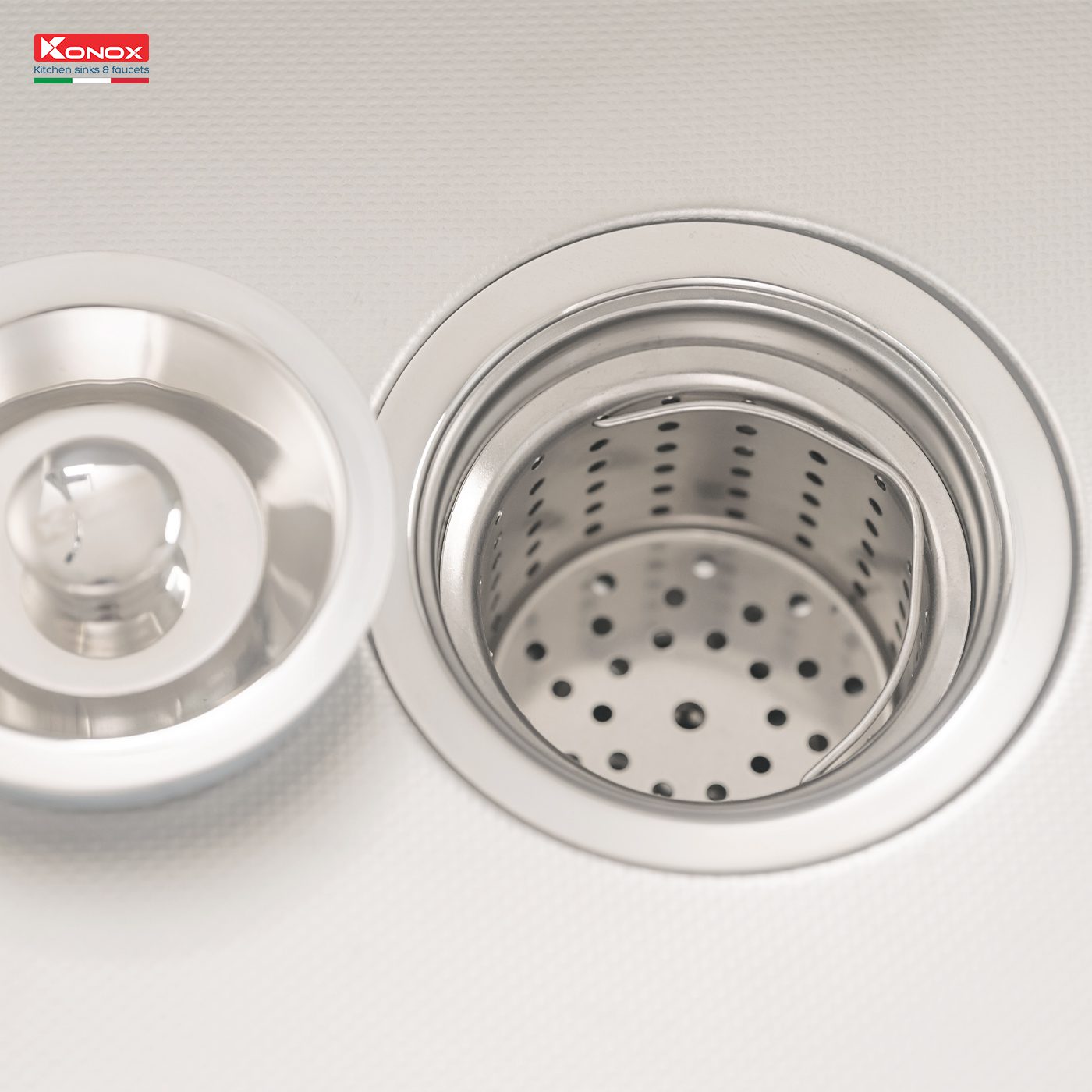 Ảnh công trình thực tế Bát rác Konox Strainer SK02 140mm