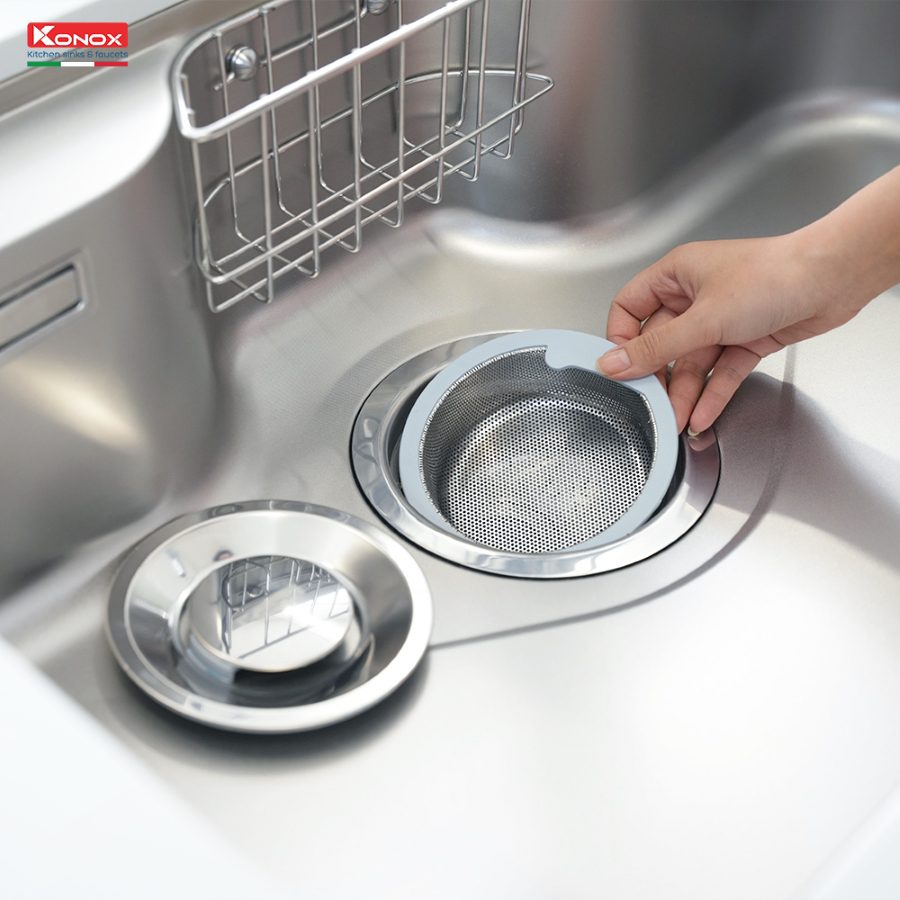 Ảnh công trình thực tế Bát rác Konox Strainer – SK03 – 185mm