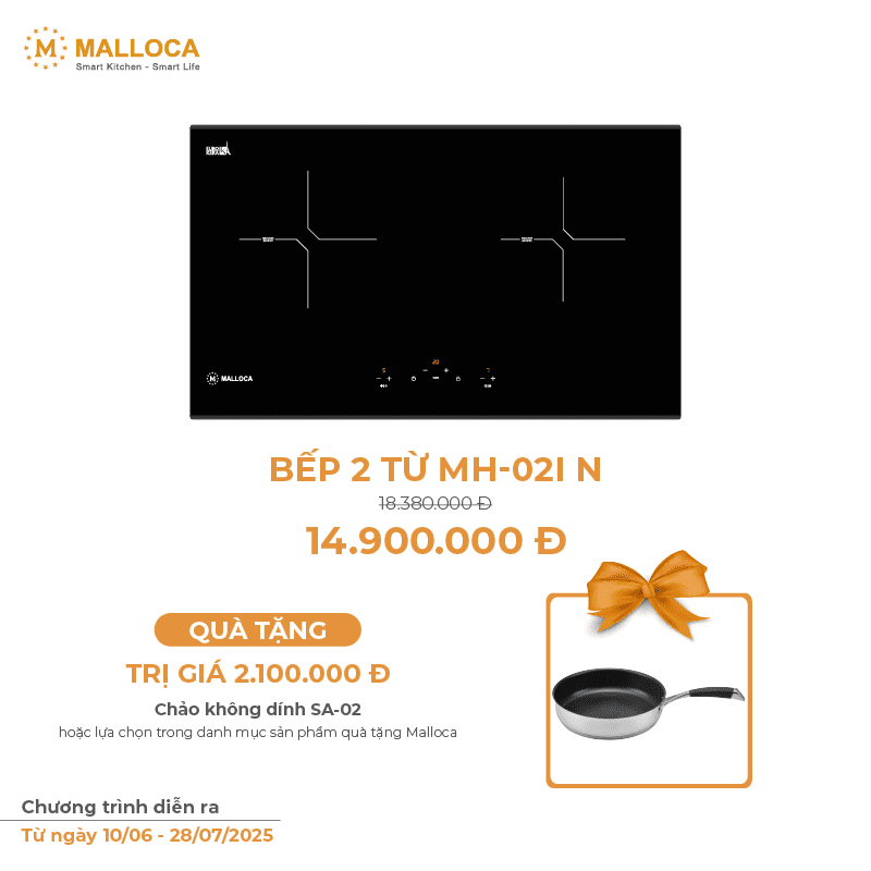 Bếp kính âm 2 từ MALLOCA MH-02I N