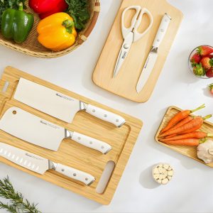 Ảnh công trình thực tế Bộ dao làm bếp 5 món cao cấp Konox Haper Grey