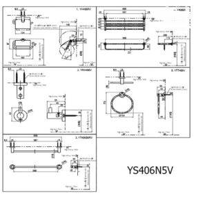 Ảnh công trình thực tế Bộ Phụ Kiện TOTO YS406N5V 5 Món