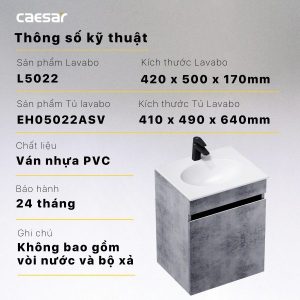 Ảnh công trình thực tế Bộ tủ lavabo Caesar L5022/EH05022ASV