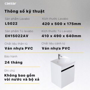 Ảnh công trình thực tế Bộ tủ lavabo Caesar L5022/EH15022AV