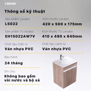 Ảnh công trình thực tế Bộ tủ lavabo Caesar L5022/EH15022AW7V