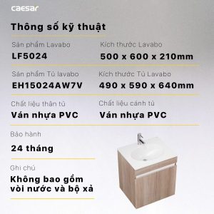 Ảnh công trình thực tế Bộ tủ lavabo Caesar LF5024/EH15024AW7V