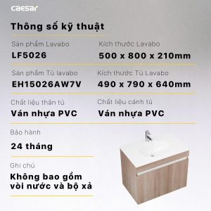 Ảnh công trình thực tế Bộ tủ lavabo Caesar LF5026/EH15026AW7V
