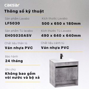 Ảnh công trình thực tế Bộ tủ lavabo Caesar LF5030/EH05030ASV