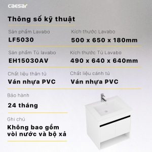 Ảnh công trình thực tế Bộ tủ lavabo Caesar LF5030/EH15030AV