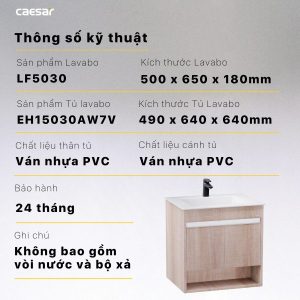 Ảnh công trình thực tế Bộ tủ lavabo Caesar LF5030/EH15030AW7V