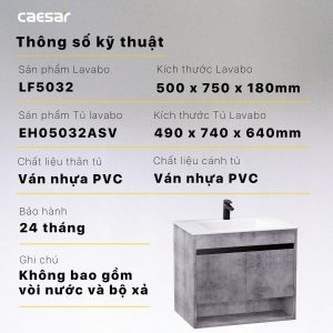 Ảnh công trình thực tế Bộ tủ lavabo Caesar LF5032/EH05032ASV