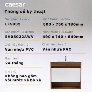 Ảnh công trình thực tế Bộ tủ lavabo Caesar LF5032/EH05032AWV